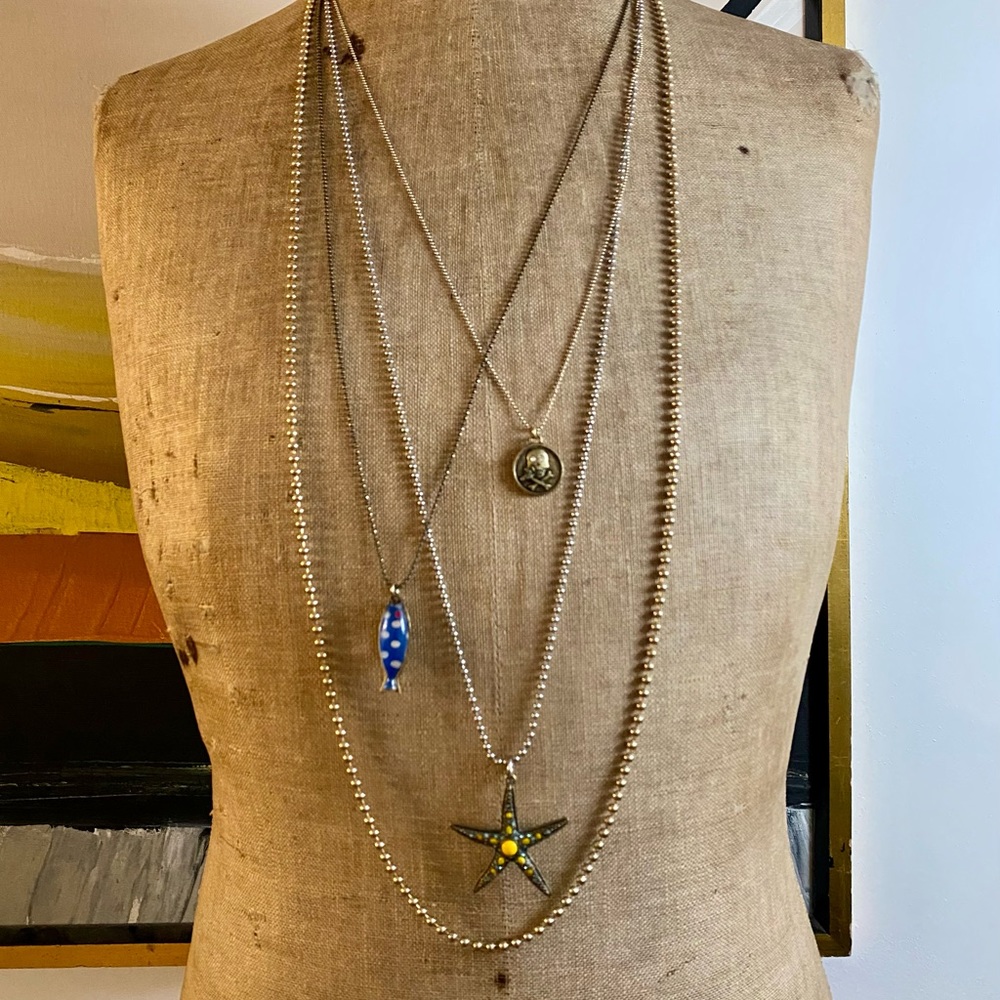 VTG Betsey Johnson Long Nautical Necklace